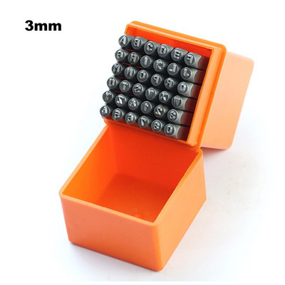 Set de 36 de ștampile cu numere de litere din oțel inoxidabil Set de instrumente de ștampilă din piele din metal călit RE