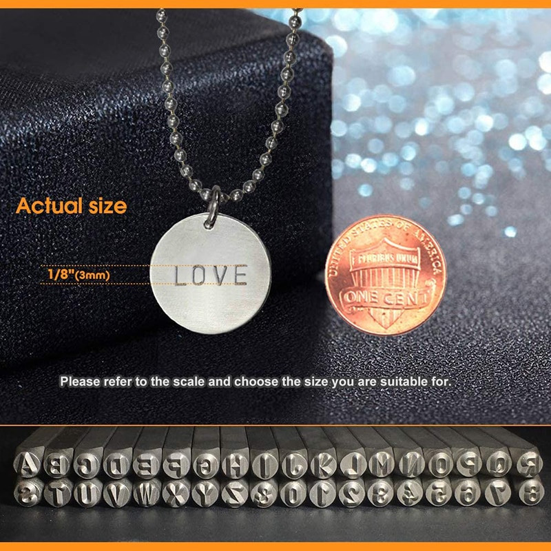 Set de 36 de ștampile cu numere de litere din oțel inoxidabil Set de instrumente de ștampilă din piele din metal călit RE