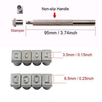 36 бр. Инструменти за щамповане на кожа Стоманена азбука, буква, номер, Щампован комплект, 3,5 мм/6,5 мм Инструменти за изработка на кожа за Направи си сам