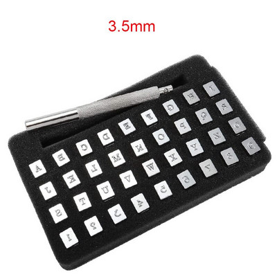 36 τμχ Δερμάτινα Εργαλεία Σφράγισης Χάλυβας Αλφάβητος Αριθμός Γραμματοσήμανσης Σετ διάτρησης 3,5mm/6,5mm Δερμάτινα εργαλεία χειροτεχνίας για DIY