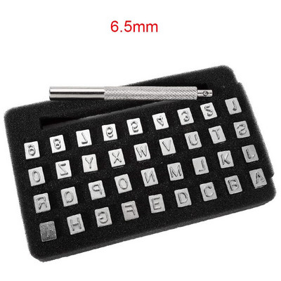 36 τμχ Δερμάτινα Εργαλεία Σφράγισης Χάλυβας Αλφάβητος Αριθμός Γραμματοσήμανσης Σετ διάτρησης 3,5mm/6,5mm Δερμάτινα εργαλεία χειροτεχνίας για DIY
