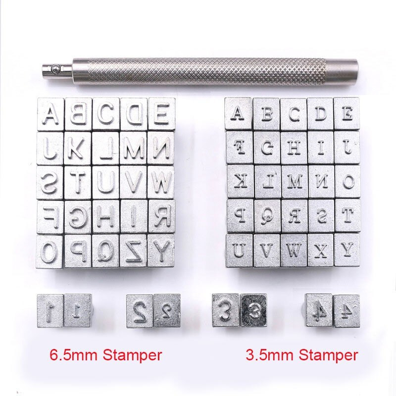 36 τμχ Δερμάτινα Εργαλεία Σφράγισης Χάλυβας Αλφάβητος Αριθμός Γραμματοσήμανσης Σετ διάτρησης 3,5mm/6,5mm Δερμάτινα εργαλεία χειροτεχνίας για DIY