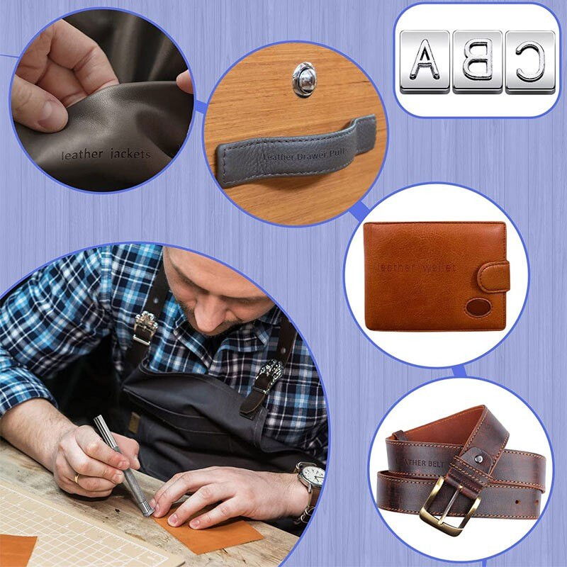 36 τμχ Δερμάτινα Εργαλεία Σφράγισης Χάλυβας Αλφάβητος Αριθμός Γραμματοσήμανσης Σετ διάτρησης 3,5mm/6,5mm Δερμάτινα εργαλεία χειροτεχνίας για DIY