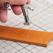 WUTA Δερμάτινα γραμματόσημα αλφαβήτου Διάτρηση κεφαλαίων γραμμάτων & αριθμών Σετ εργαλείων σφράγισης DIY Προσαρμοσμένο όνομα λογότυπο Εργαλεία διάτρησης 4mm/6mm Μέταλλο