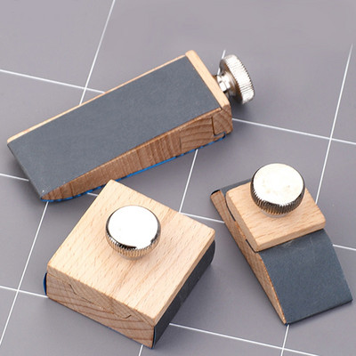 Направи си сам Leather Craft Edge Tool Буков блок Ръчно изработен кожен издръжлив дъбен инструмент Дървени ръбове за шлифоване на шкурка Обработка