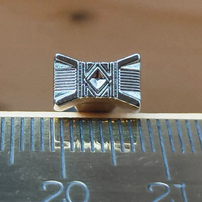 Set de instrumente pentru ștampile pentru ștampile, coș de metal din aliaj, pentru artizanat din piele, 9mm*6mm, instrumente de imprimare din metal solid pentru piele