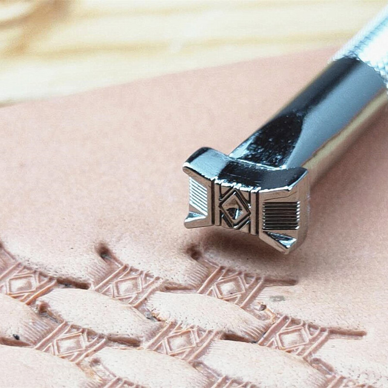 Set de instrumente pentru ștampile pentru ștampile, coș de metal din aliaj, pentru artizanat din piele, 9mm*6mm, instrumente de imprimare din metal solid pentru piele