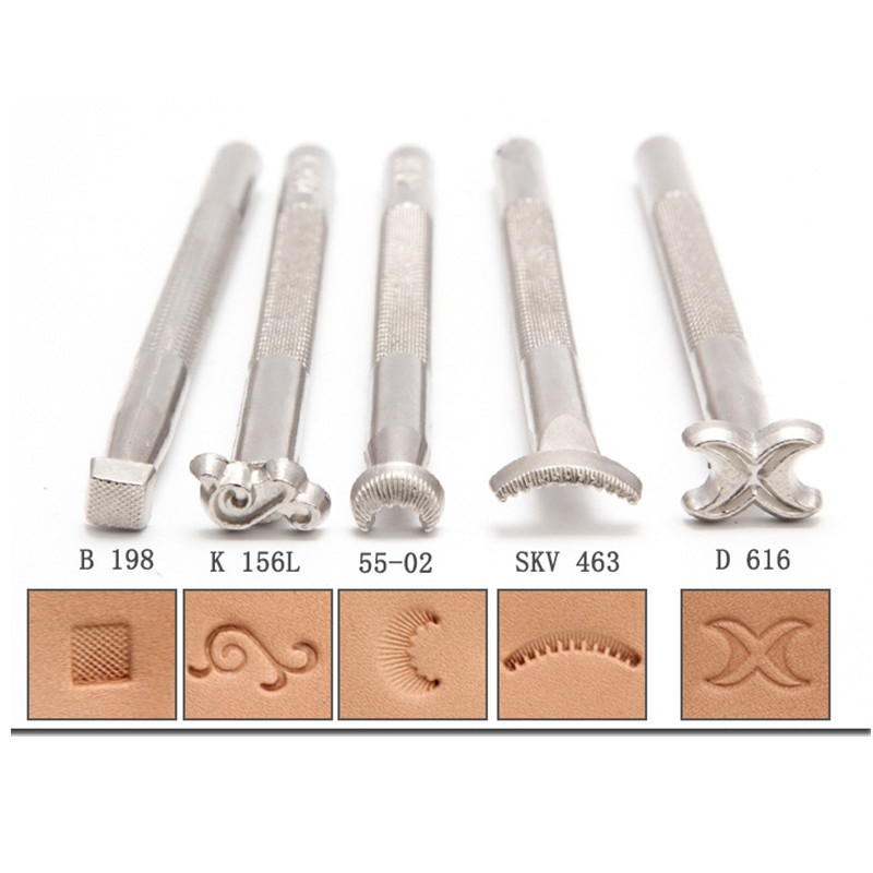 Uued mustrid Nahast templitööriistad Metallist templid nahast käsitööks Nahatöötlemiseks Ehtne veisenahast nikerdusmuster Lille Totem