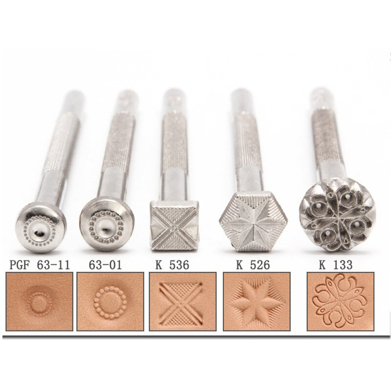 Uued mustrid Nahast templitööriistad Metallist templid nahast käsitööks Nahatöötlemiseks Ehtne veisenahast nikerdusmuster Lille Totem