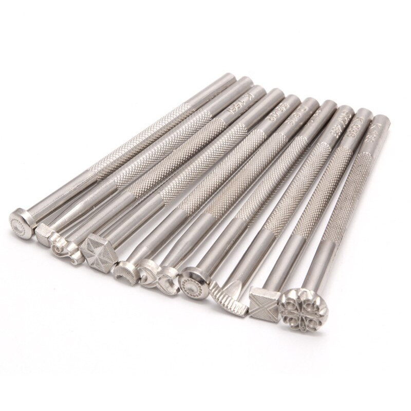 Uued mustrid Nahast templitööriistad Metallist templid nahast käsitööks Nahatöötlemiseks Ehtne veisenahast nikerdusmuster Lille Totem