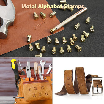 26 τεμ. Alphabet Leather Stamping Printing Punch Tool Αγγλικά γράμματα Σετ μεταλλικών γραμματοσήμων Δερμάτινα εργαλεία Δερμάτινα χειροτεχνήματα γραμματόσημα αλφαβήτου