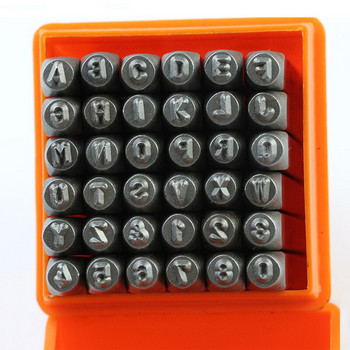 36 τμχ Punch από ανοξείδωτο ατσάλι Letter Αριθμός Σχέδιο Γραμματόσημα Σετ γροθιά σκληρυμένο μεταλλικό δέρμα χειροτεχνίας κιτ εργαλείων σφραγίδας 2/3/4/5mm
