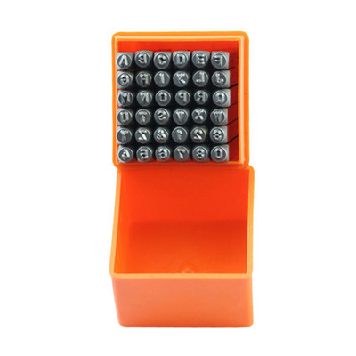 Markice s dizajnom slova i brojeva od nehrđajućeg čelika od 36 komada Set alata za bušenje od očvrsnute metalne kože, zanatske marke 2/3/4/5 mm