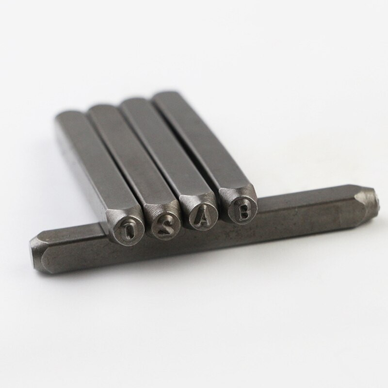 Markice s dizajnom slova i brojeva od nehrđajućeg čelika od 36 komada Set alata za bušenje od očvrsnute metalne kože, zanatske marke 2/3/4/5 mm