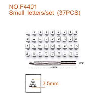 37 Μεταλλικά γράμματα και αριθμοί/σφραγίδα μοτίβου Punch Set for Leather Craft Printing Tools 3.5/6.5MM, DIY Leather Stamping Tool Set,