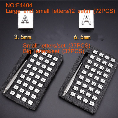 37 Μεταλλικά γράμματα και αριθμοί/σφραγίδα μοτίβου Punch Set for Leather Craft Printing Tools 3.5/6.5MM, DIY Leather Stamping Tool Set,