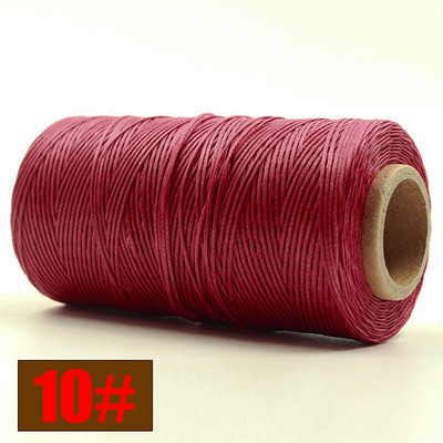 Ανθεκτικό 260 μέτρα/τεμ 150D υφαντό 1mm Επίπεδο κερί κλωστή για DIY δερμάτινες ραφές χειροποίητης ραπτικής χειροτεχνίας κερωμένη σειρά διαφορετικών χρωμάτων