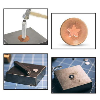 DIY Carving Cross Star Heart Κοσμήματα Σφράγισης Αλφάβητο ΛΟΓΟΤΥΠΟ Ατσάλινα γραμματόσημα Εργαλείο σήμανσης καλουπιών Διάτρηση για δερμάτινο βραχιόλι με δαχτυλίδι
