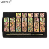 26 de ștampile din aliaj de zinc set de simboluri pentru ștanțare a literelor Instrumente de marcare a pielii Instrumente de perforare a pielii din metal Artizanat din piele