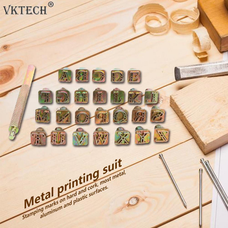 26 de ștampile din aliaj de zinc set de simboluri pentru ștanțare a literelor Instrumente de marcare a pielii Instrumente de perforare a pielii din metal Artizanat din piele