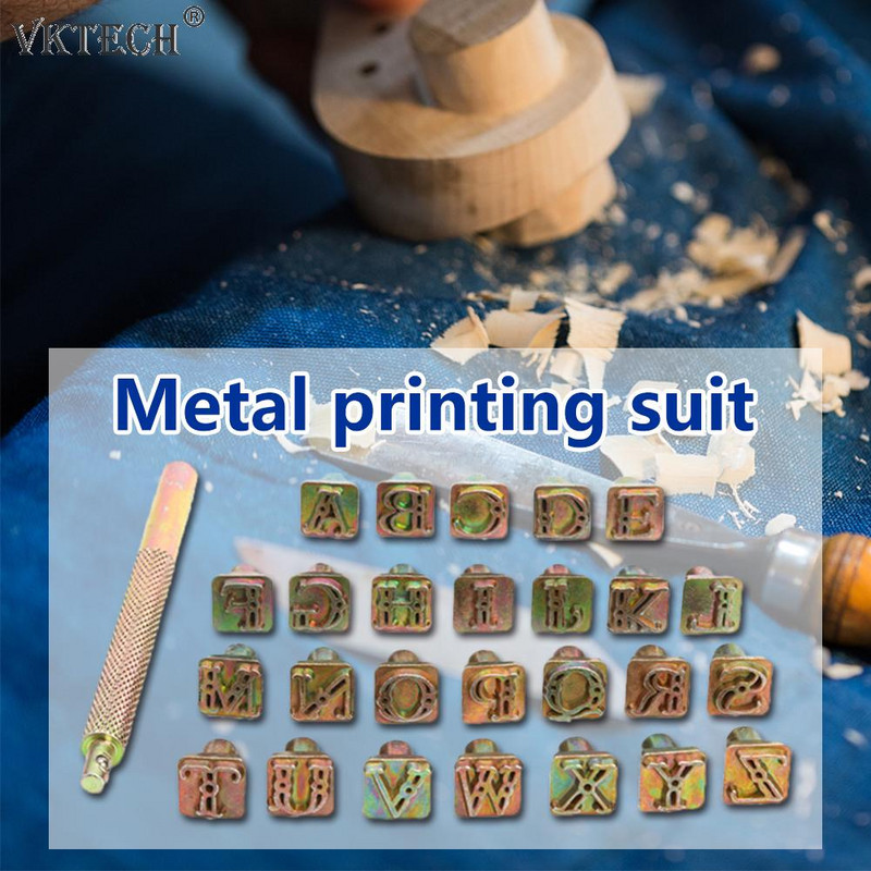 26 de ștampile din aliaj de zinc set de simboluri pentru ștanțare a literelor Instrumente de marcare a pielii Instrumente de perforare a pielii din metal Artizanat din piele