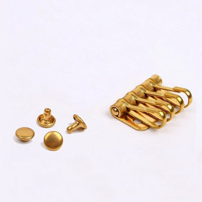 1 x kieto žalvario metalinis raktų kabliukas raktų laikiklis Key Row Kniedės kabliukas Raktų pakabukas Organizatoriaus laikiklis Odinis Craft Raktų dėklas piniginė Aparatūra