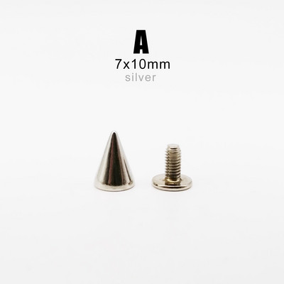 10 rinkinių Metal Decor Punk Bullet Warhead Spike Cone Atsukamas Sraigtinis Kniedės Smeigtukas „Pasidaryk pats“ Odiniai amatai Krepšys Diržas Striukė Batai