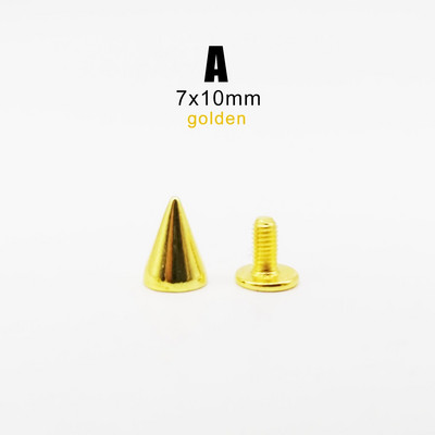 10 rinkinių Metal Decor Punk Bullet Warhead Spike Cone Atsukamas Sraigtinis Kniedės Smeigtukas „Pasidaryk pats“ Odiniai amatai Krepšys Diržas Striukė Batai