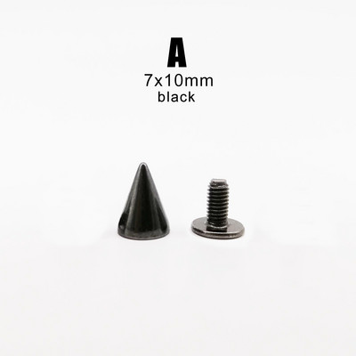 10 rinkinių Metal Decor Punk Bullet Warhead Spike Cone Atsukamas Sraigtinis Kniedės Smeigtukas „Pasidaryk pats“ Odiniai amatai Krepšys Diržas Striukė Batai