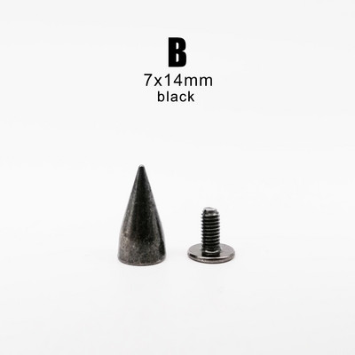 10 rinkinių Metal Decor Punk Bullet Warhead Spike Cone Atsukamas Sraigtinis Kniedės Smeigtukas „Pasidaryk pats“ Odiniai amatai Krepšys Diržas Striukė Batai