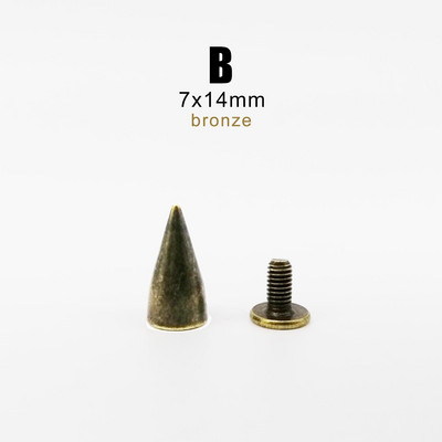 10 rinkinių Metal Decor Punk Bullet Warhead Spike Cone Atsukamas Sraigtinis Kniedės Smeigtukas „Pasidaryk pats“ Odiniai amatai Krepšys Diržas Striukė Batai