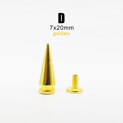 10 rinkinių Metal Decor Punk Bullet Warhead Spike Cone Atsukamas Sraigtinis Kniedės Smeigtukas „Pasidaryk pats“ Odiniai amatai Krepšys Diržas Striukė Batai