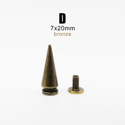 10 rinkinių Metal Decor Punk Bullet Warhead Spike Cone Atsukamas Sraigtinis Kniedės Smeigtukas „Pasidaryk pats“ Odiniai amatai Krepšys Diržas Striukė Batai