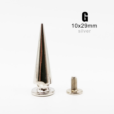 10 rinkinių Metal Decor Punk Bullet Warhead Spike Cone Atsukamas Sraigtinis Kniedės Smeigtukas „Pasidaryk pats“ Odiniai amatai Krepšys Diržas Striukė Batai