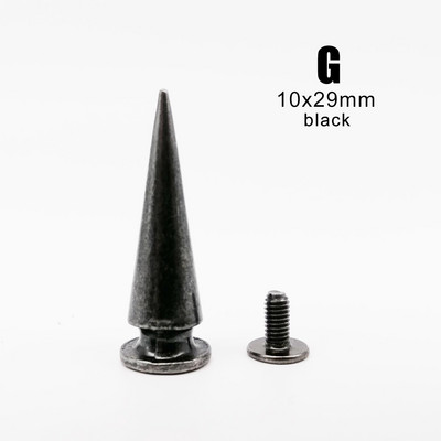 10 rinkinių Metal Decor Punk Bullet Warhead Spike Cone Atsukamas Sraigtinis Kniedės Smeigtukas „Pasidaryk pats“ Odiniai amatai Krepšys Diržas Striukė Batai