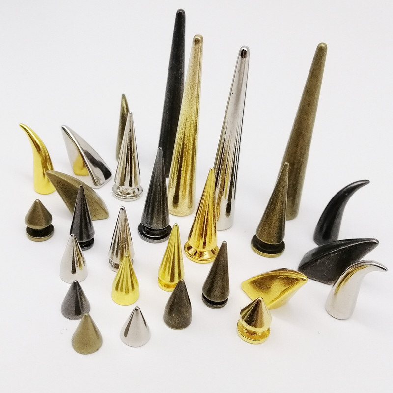 10 rinkinių Metal Decor Punk Bullet Warhead Spike Cone Atsukamas Sraigtinis Kniedės Smeigtukas „Pasidaryk pats“ Odiniai amatai Krepšys Diržas Striukė Batai