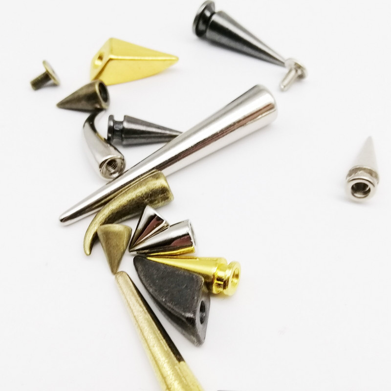 10 rinkinių Metal Decor Punk Bullet Warhead Spike Cone Atsukamas Sraigtinis Kniedės Smeigtukas „Pasidaryk pats“ Odiniai amatai Krepšys Diržas Striukė Batai