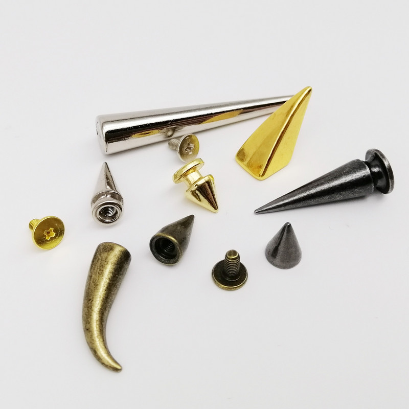 10 rinkinių Metal Decor Punk Bullet Warhead Spike Cone Atsukamas Sraigtinis Kniedės Smeigtukas „Pasidaryk pats“ Odiniai amatai Krepšys Diržas Striukė Batai