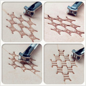 Nahaskulptuuride trükkimise tööriist nikerdamine reljeefsed templid sulam kaheksakujuline 9x6 mm köiega mustriga nahapunch kohandatud