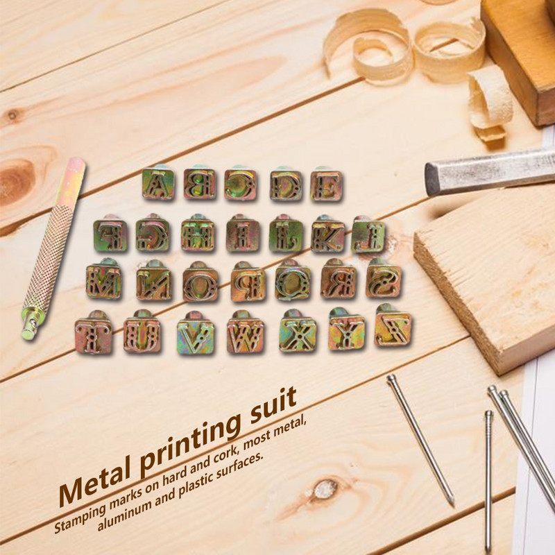 26 γραμματόσημα Κράμα ψευδαργύρου Αγγλικά γράμματα Σετ συμβόλων σφράγισης Δερμάτινη διακόσμηση Σήμανση Εργαλεία διάτρησης DIY Δερμάτινα εργαλεία χειροτεχνίας