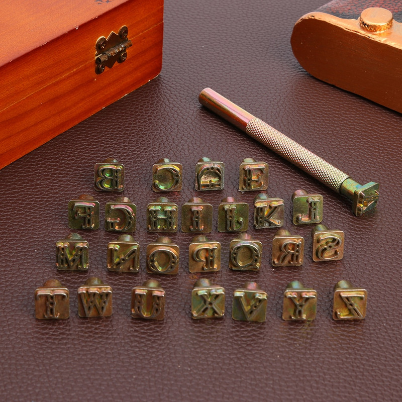 26 γραμματόσημα Κράμα ψευδαργύρου Αγγλικά γράμματα Σετ συμβόλων σφράγισης Δερμάτινη διακόσμηση Σήμανση Εργαλεία διάτρησης DIY Δερμάτινα εργαλεία χειροτεχνίας