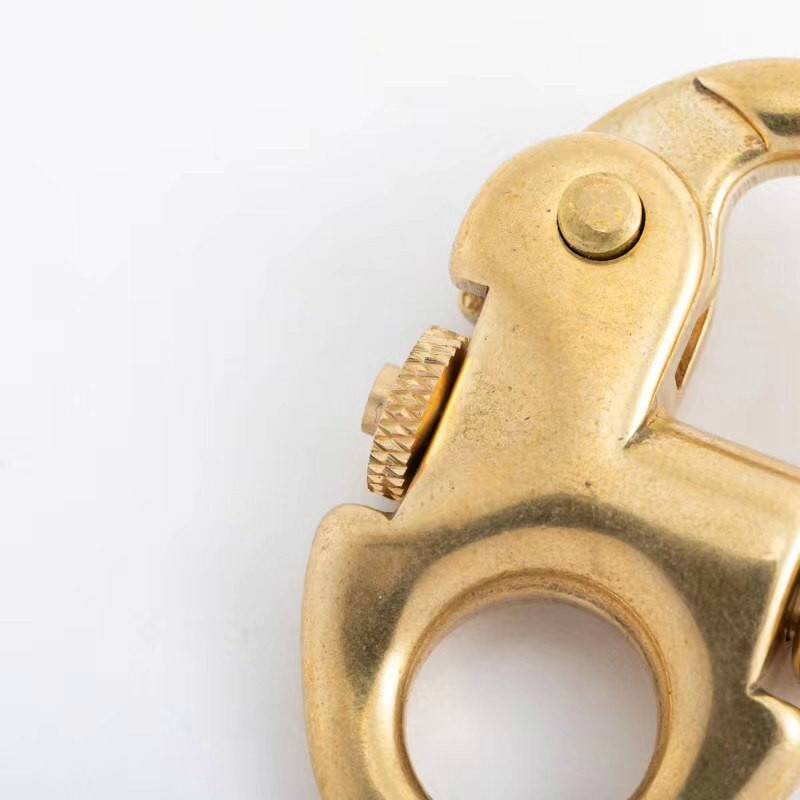 1 x massiiv messingist pandla klapp pandla võtmehoidja rõngas konks kruvitihvti ühendus Ühenduskoti rihm Nahast käsitöö tarvikud osad