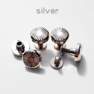 10 buc. Design cu model floral de soare cu cap rotund Stud din piele Artizanat din piele, curea, geantă portofel, șurub Chicago, nit de legare 7-8 mm