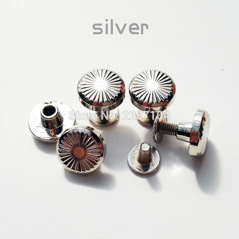 10 buc. Design cu model floral de soare cu cap rotund Stud din piele Artizanat din piele, curea, geantă portofel, șurub Chicago, nit de legare 7-8 mm