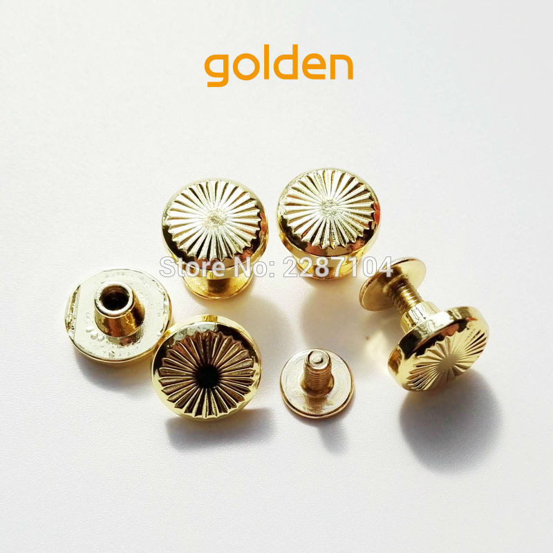 10 buc. Design cu model floral de soare cu cap rotund Stud din piele Artizanat din piele, curea, geantă portofel, șurub Chicago, nit de legare 7-8 mm