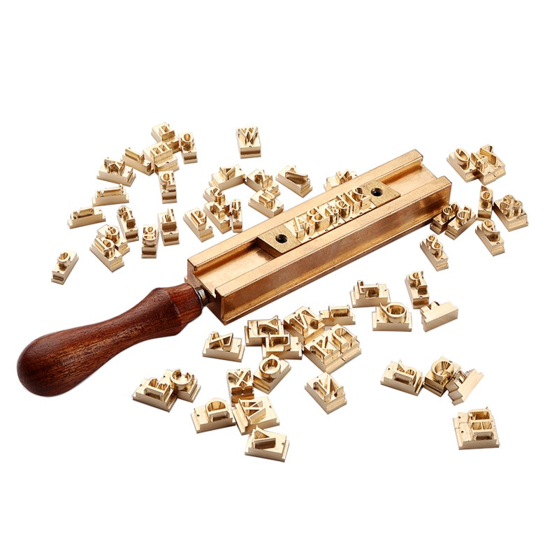 Prilagođeni logotip Abeceda Brass Press Letter Marka Početni alat za žudnju Brendiranje Kožna olovka Folija Pečat Personalizirano