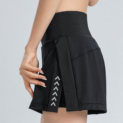 Σορτς γυναικείο παντελόνι τένις με αναπνεύσιμο διχτυωτό σορτς ψηλόμεσο γυναικείο σκόρτ τένις Αθλητικό σορτς γιόγκα τρέξιμο σορτς μονόχρωμη