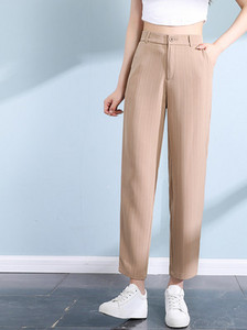 Γυναικείο ριγέ παντελόνι με τσέπη