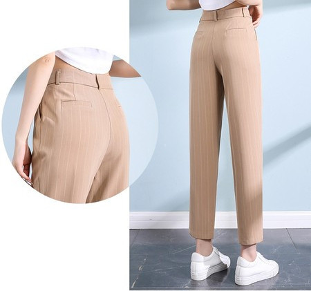 Γυναικείο ριγέ παντελόνι με τσέπη