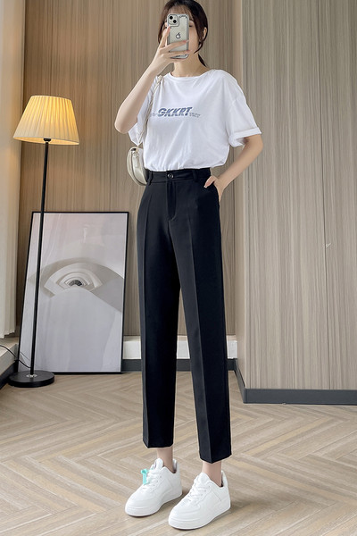 Kõrge vöökohaga vabaajapüksid naistele